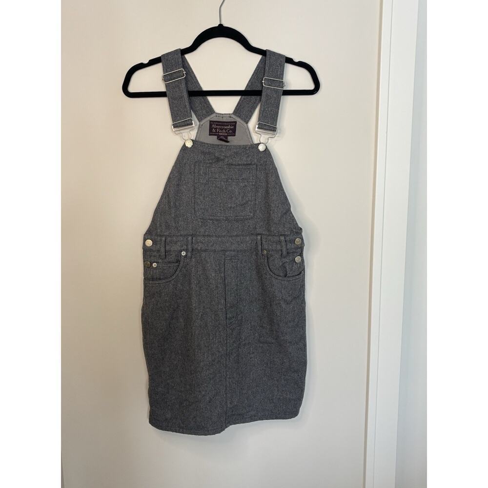 Abercrombie & Fitch Vintage Y2K Wool‎ Overall Skirt Dress Medium Academia Preppy